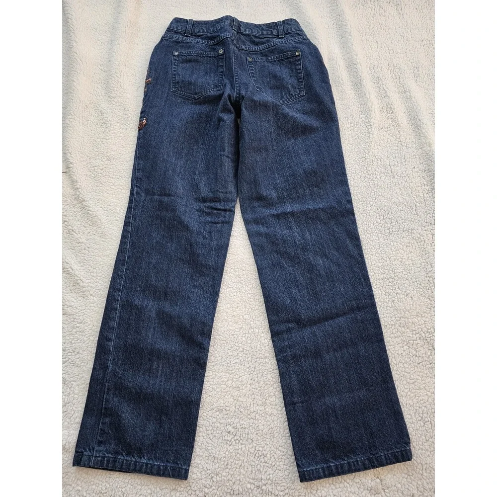 Christopher & Banks Women's Blue Embroidered Boot Cut Denim Jeans Size 6 28x31 - Picture 4 of 16
